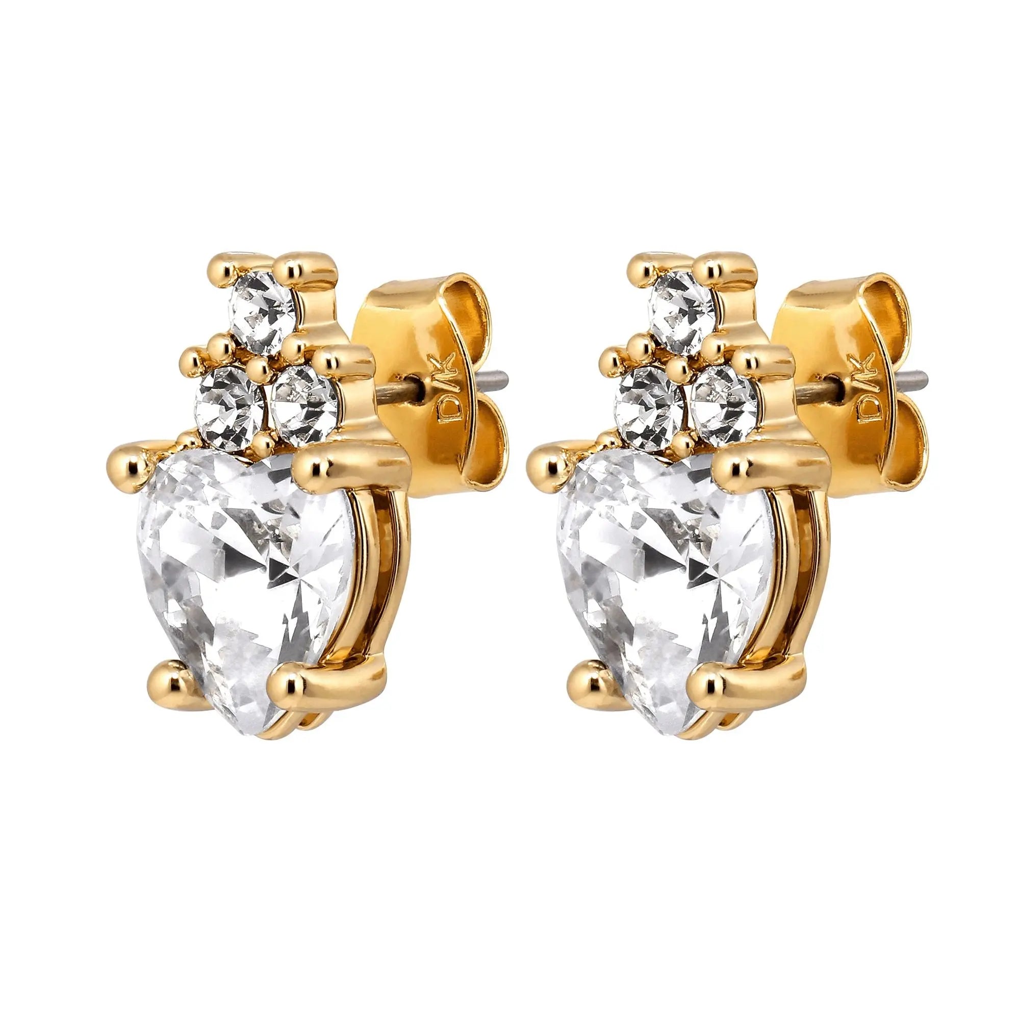 earrings with heart shaped drop