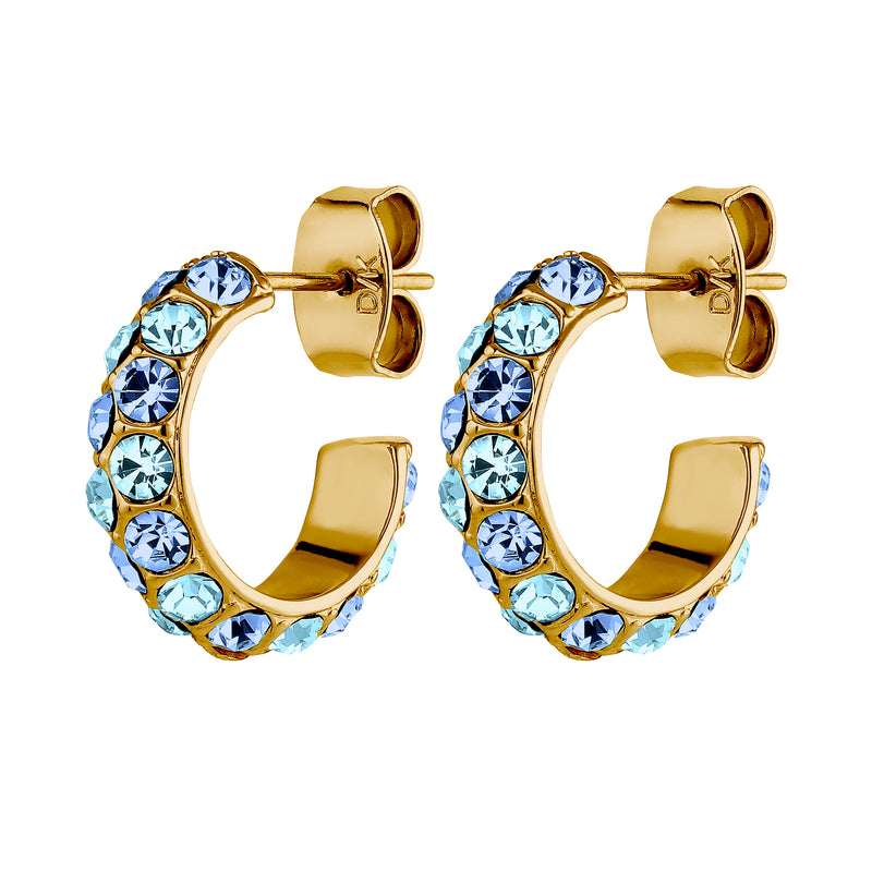 Heidi Gold Earrings - Aqua Blue