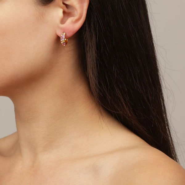 Heidi Gold Earrings - Light Rose