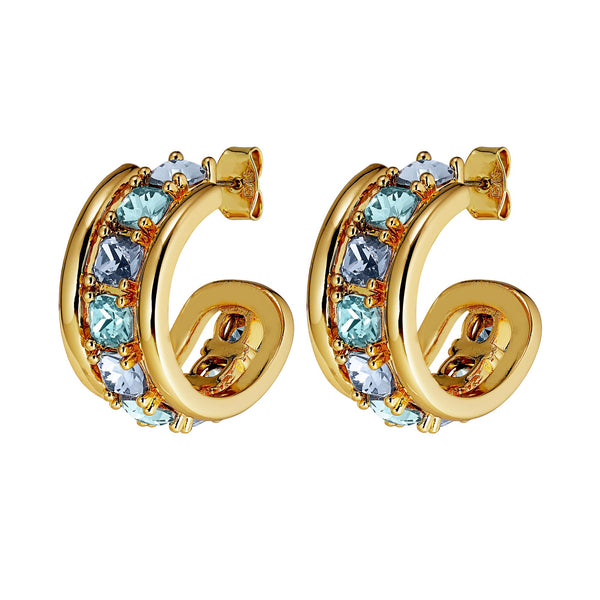 Helen Gold Earrings - Aqua