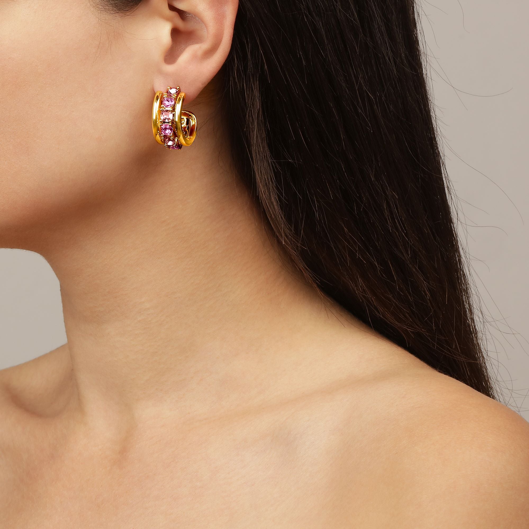Helen Gold Earrings - Rose