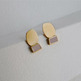 Collage Gold Earrings Mauve