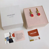 Collage Gold Earrings Red