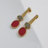 Collage Gold Earrings Red