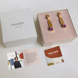 Collage Gold Earrings Purple