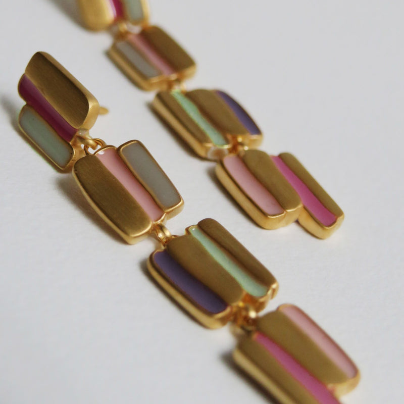 Palette Gold Earrings Long