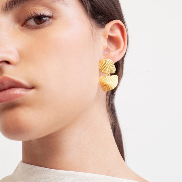 Onaria Double Golden Earrings