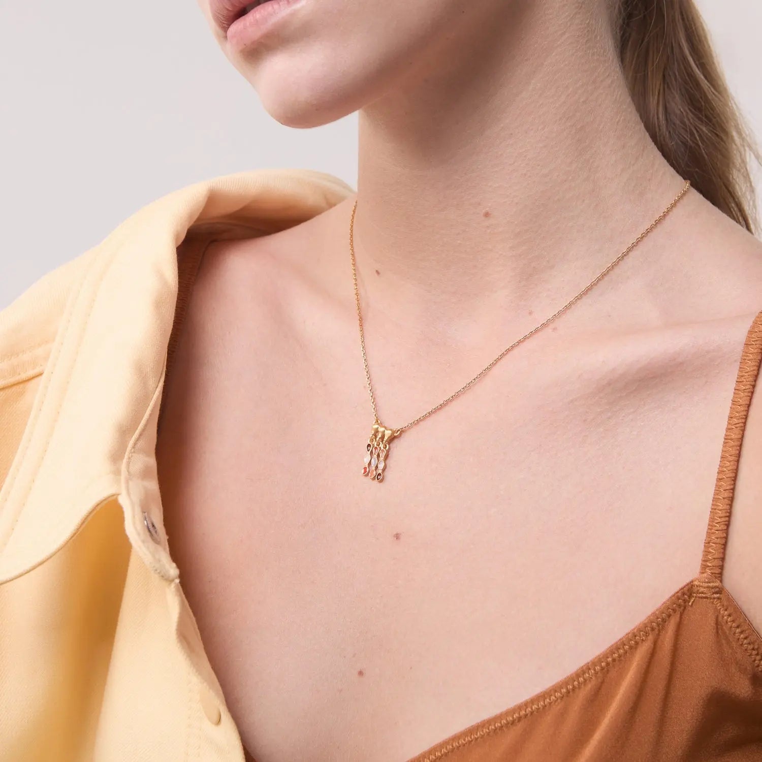 Aube Gold Pendant Necklace Small Dyrberg/Kern NZ