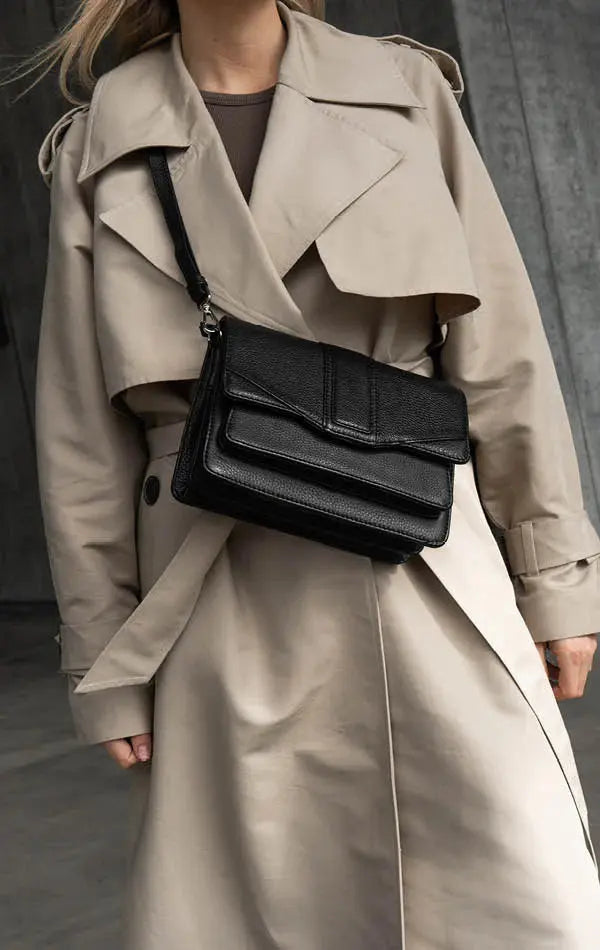 Jane Crossbody Bag, Grain, Black Markberg NZ