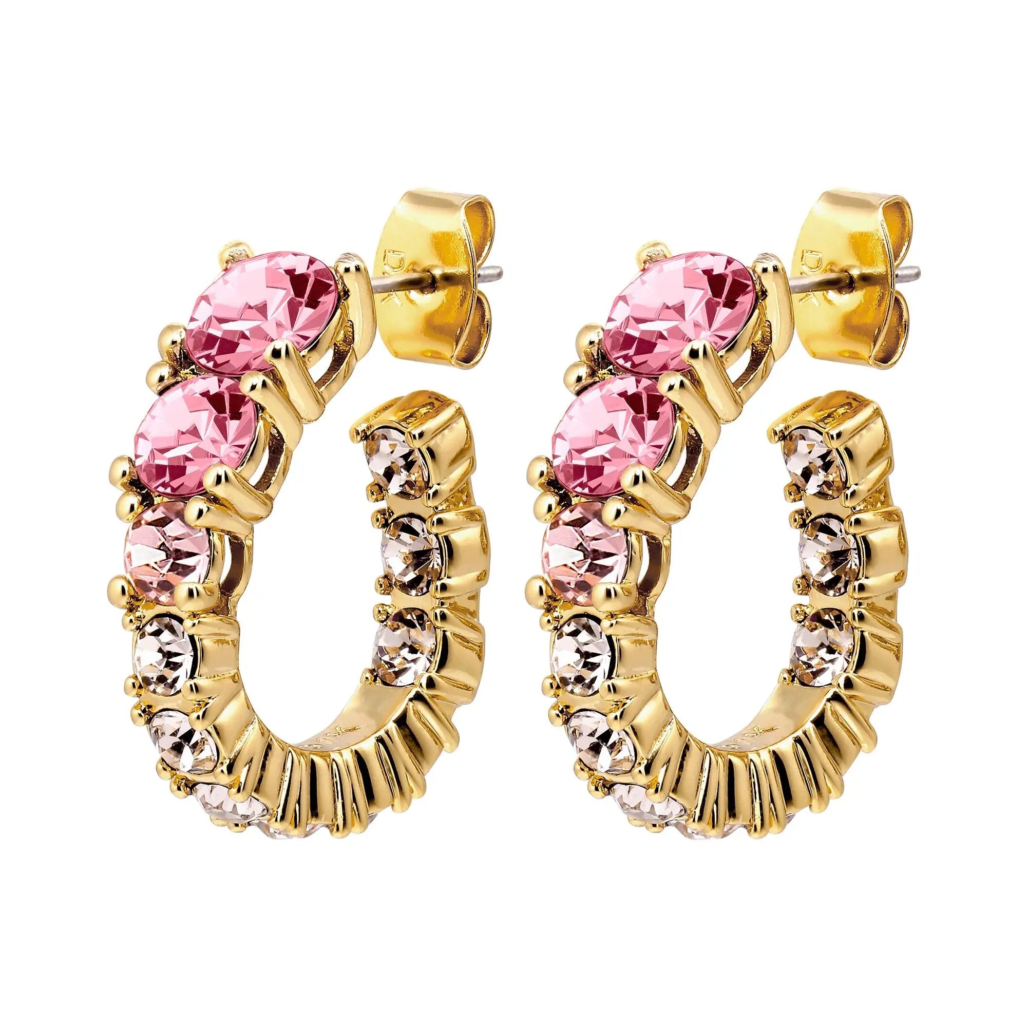 statement hoop earrings with rose crystals