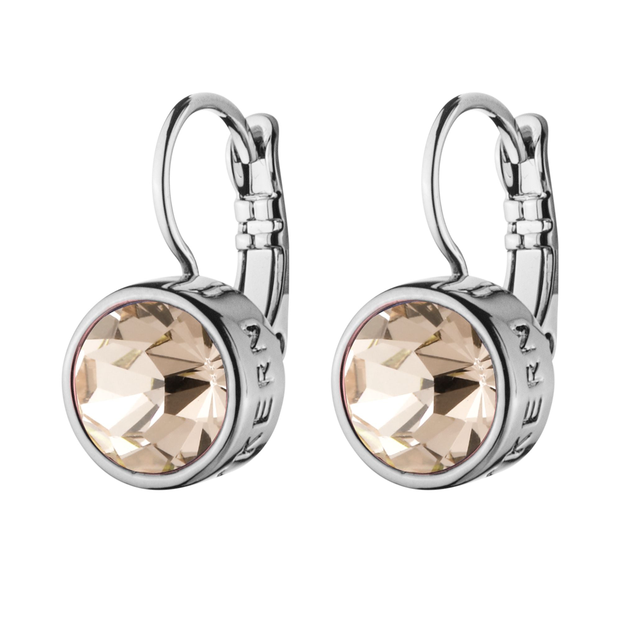 Louise Shiny Silver Earrings - Sand