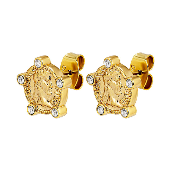 Lucca Gold Earrings - Crystal