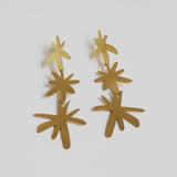 Miro Gold Earrings Long Star Drops