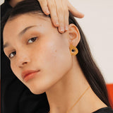 Miro Gold Earrings Black Inside Drop