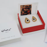 Miro Gold Earrings Black Inside Drop