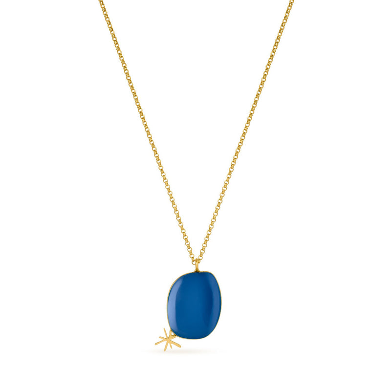 Miro Gold Necklace Blue Pendant