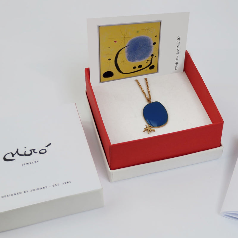 Miro Gold Necklace Blue Pendant