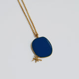 Miro Gold Necklace Blue Pendant