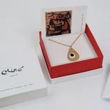 Miro Gold Necklace Black Drop Pendant