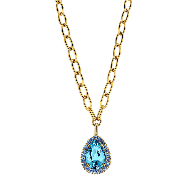 Metta Gold Necklace - Aqua / Light Blue