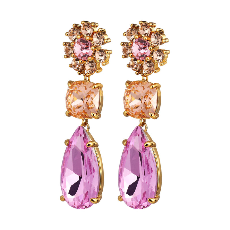 Misia Gold Earrings - Rose / Peach