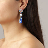 Misia Shiny Silver Earrings - Light Blue / Pastel