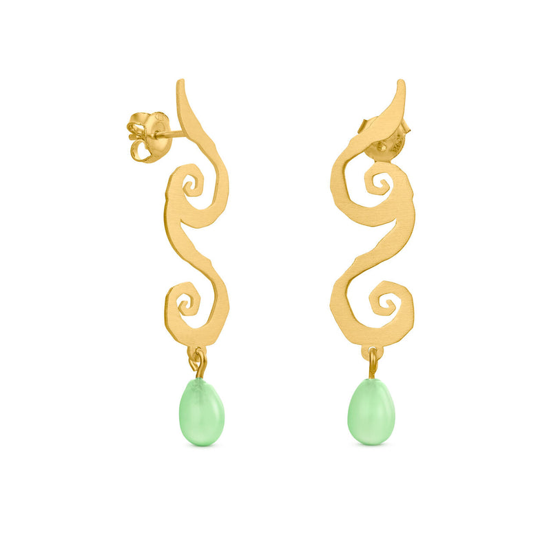 Mar Gold Earrings Glass Bead