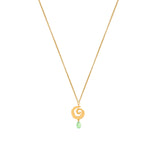 Mar Gold Necklace Large Pendant with Glass Bead