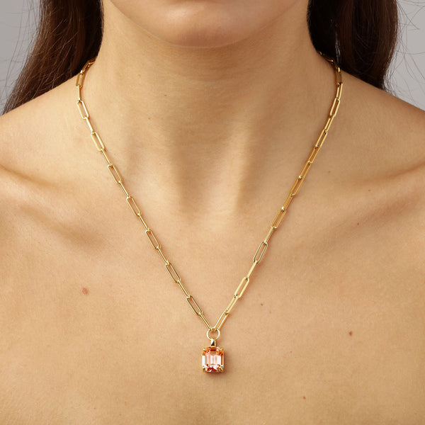 Octa Gold Necklace - Peach