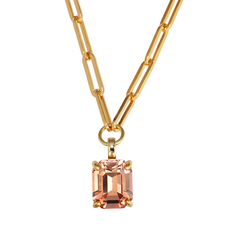 Octa Gold Necklace - Peach