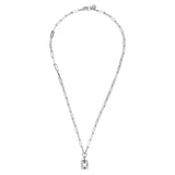 Octa Shiny Silver Necklace - Crystal