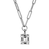 Octa Shiny Silver Necklace - Crystal