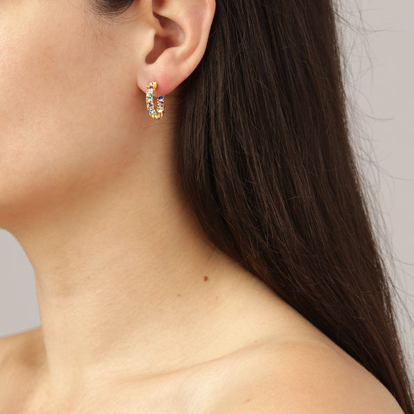 Raquel Gold Earrings - Pastel Multi