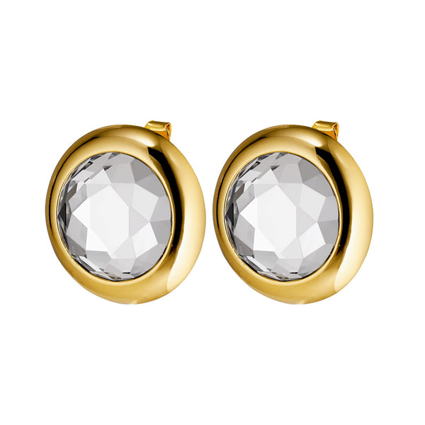 Rivoli Gold Earrings - Crystal