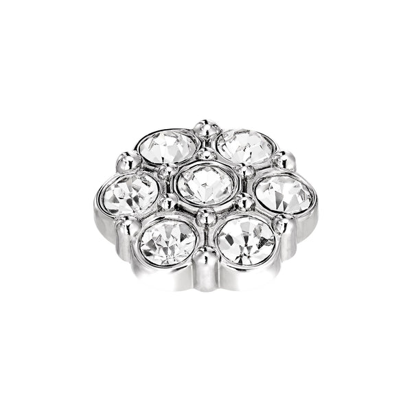 Salma Shiny Silver Interchangeable Ring Topper - Crystal