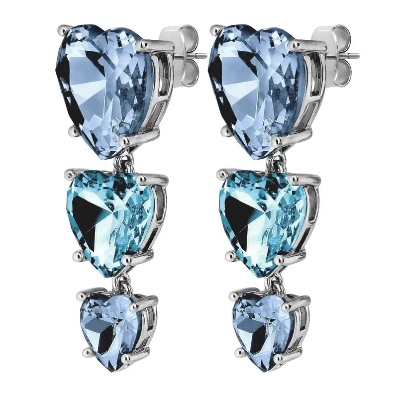 Sanctu Shiny Silver Drop Earrings, Light Blue Dyrberg/Kern NZ