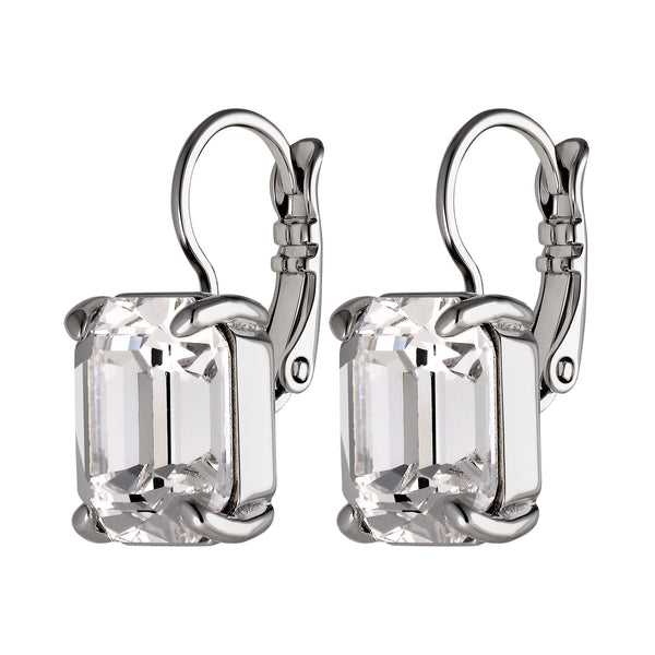 Segin Shiny Silver Earrings - Crystal