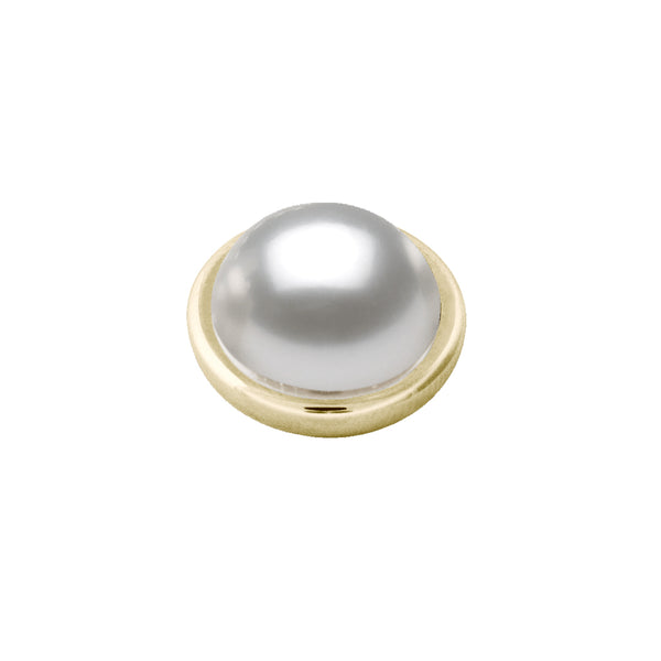 Sence Gold Interchangeable Ring Topper - White Pearl