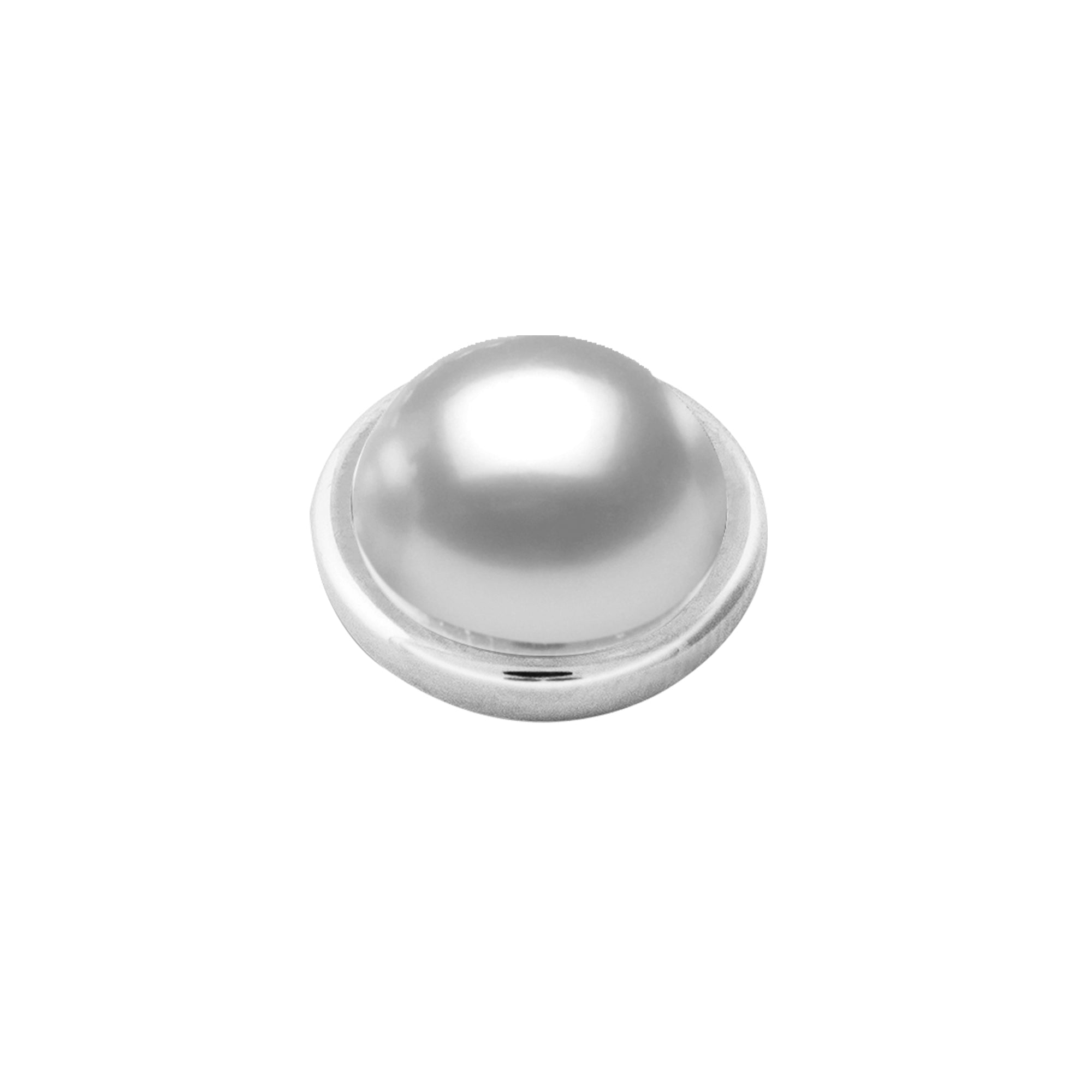 Sence Shiny Silver Interchangeable Ring Topper - White Pearl