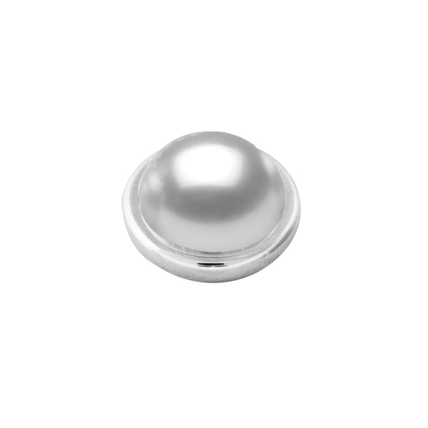 Sence Shiny Silver Interchangeable Ring Topper - White Pearl