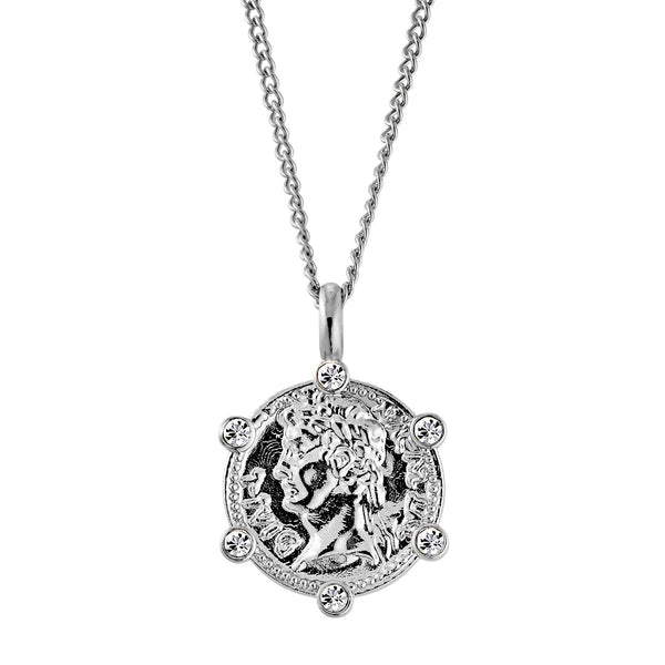 Siena Shiny Silver Necklace - Crystal