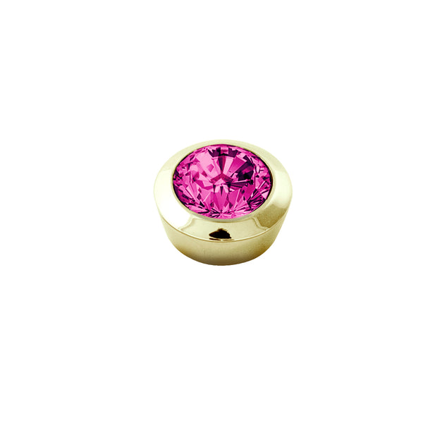 Strength Gold Interchangeable Ring Topper - Pink