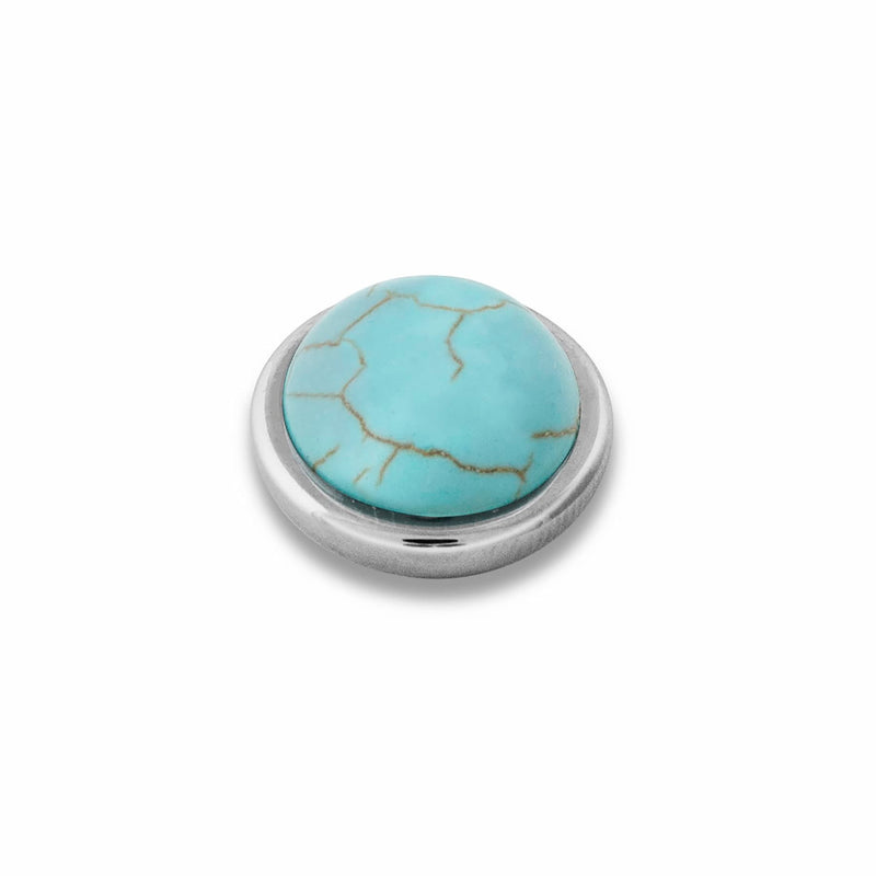 Sence Shiny Silver Interchangeable Ring Topper - Turquoise