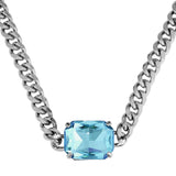 Tagona Shiny Silver Necklace - Aqua