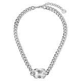 Tagona Shiny Silver Necklace - Crystal