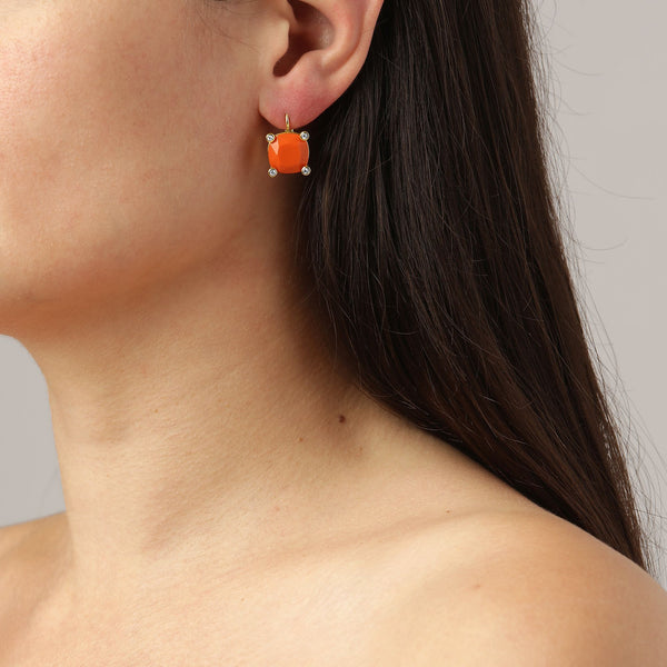 Tana Gold Earrings - Coral