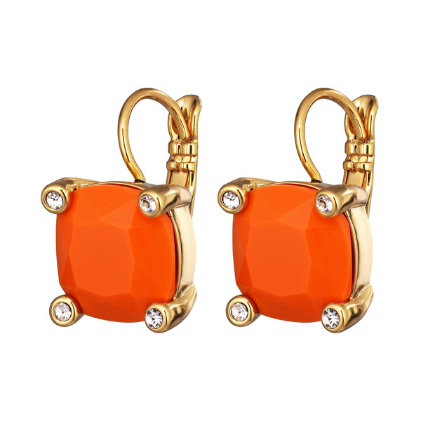 Tana Gold Earrings - Coral