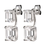 Teti Shiny Silver Earrings - Crystal