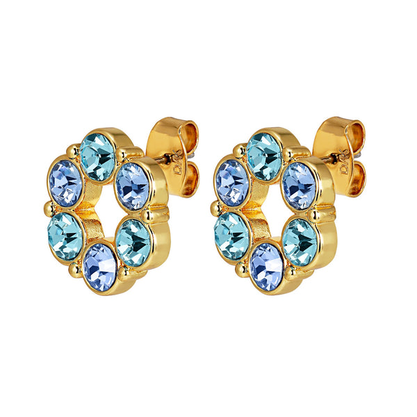 Ursula Gold Earrings - Aqua Blue