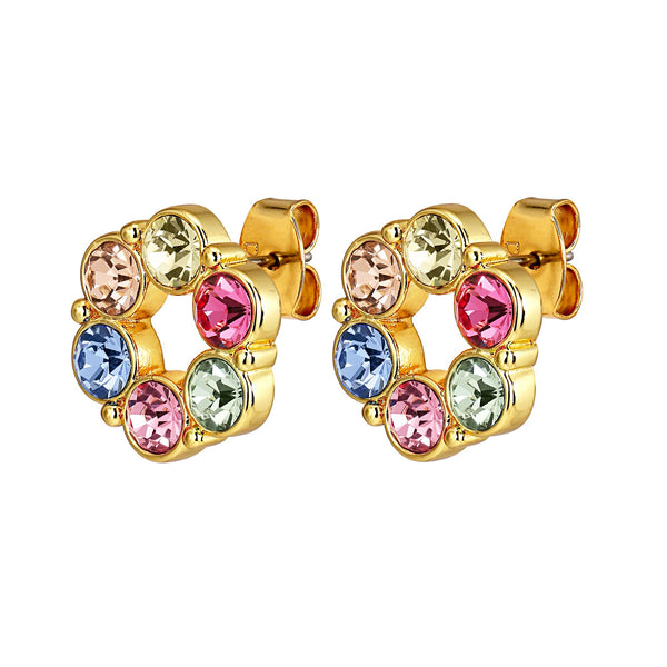 Ursula Gold Earrings - Pastel Multi